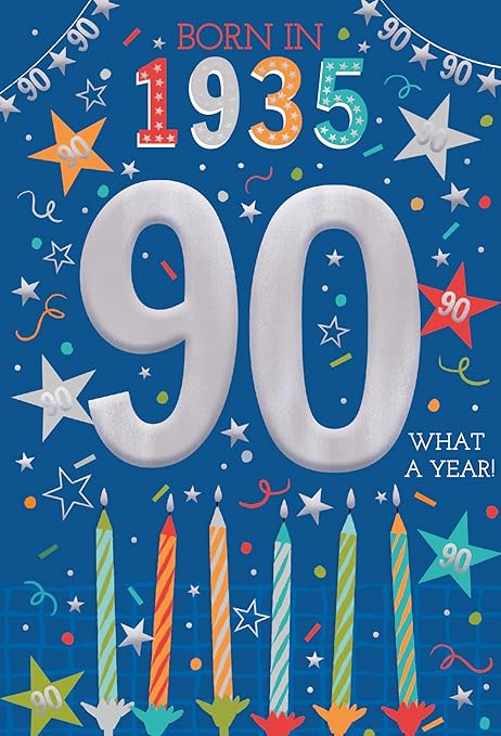 This IC&G 90th Birthday Card Born in 1935 - Tri-Fold Male Milestone Facts is a Greeting & Note Cards priced at £ 3.39 from Made To Be Treasured range. Produced by IC&G for excellent quality