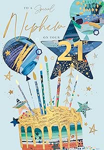 This 21st Birthday Card for Nephew - Special Nephew Age 21 Birthday Cake Design is a Birthday Card priced at £ 3.20 from Made To Be Treasured range. Produced by Words & Wishes for excellent quality