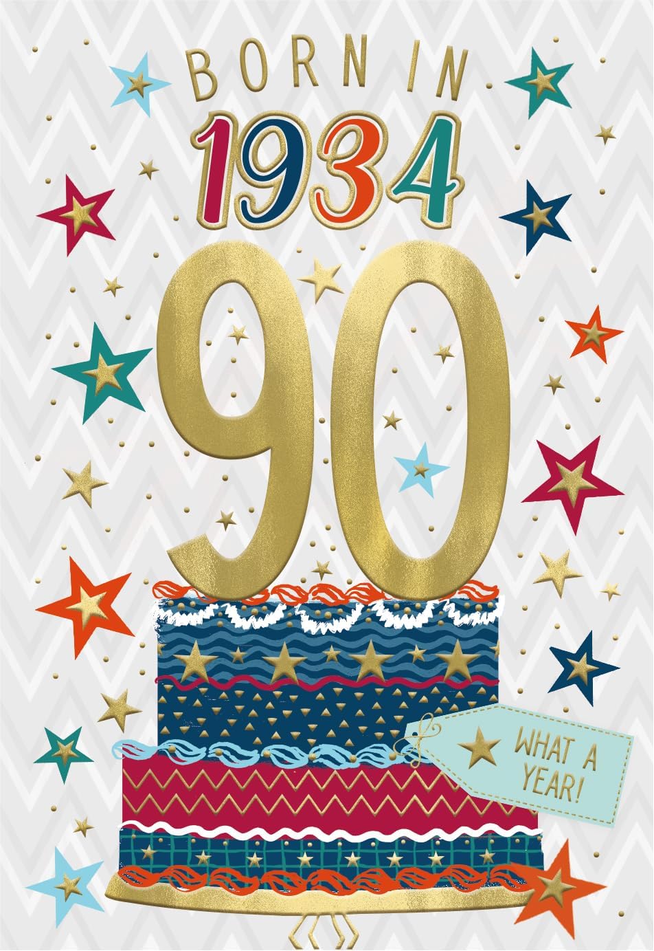 Year You Were Born Greeting Card Tri Fold - Age 90 - 90th Birthday Female