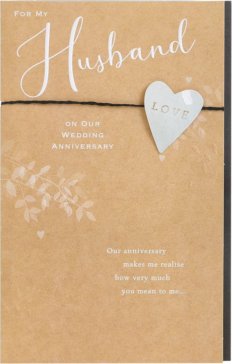 UK Greetings Husband Wedding Anniversary Card With Envelope - White Heart Design