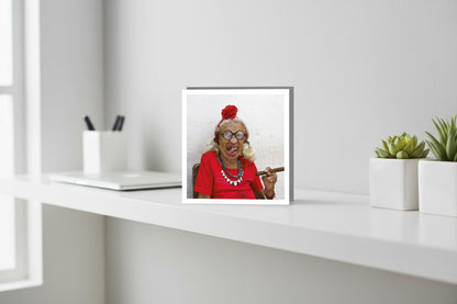 Funny Laughing Old Lady Blank Greeting Card by Tracks Publishing