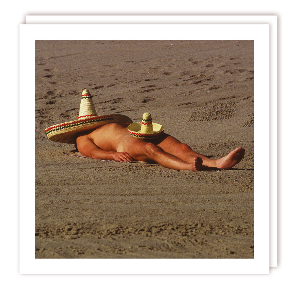 Funny Beach Sombrero Blank Greeting Card by Tracks Publishing