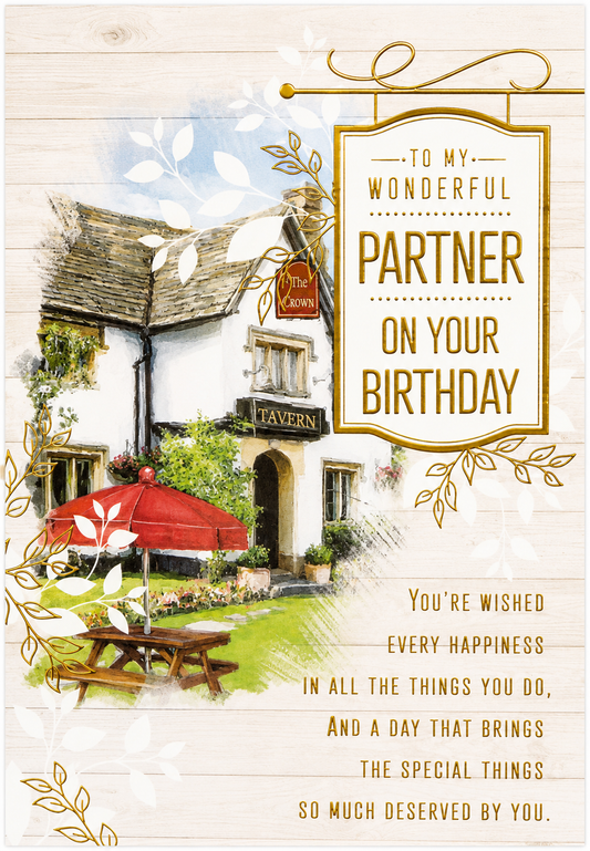 To My Wonderful Partner On Your Birthday – Romantic Birthday Greeting Card
