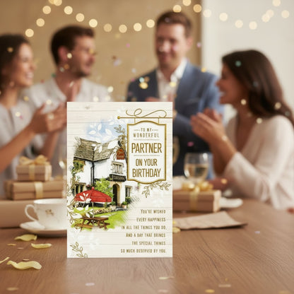 To My Wonderful Partner On Your Birthday – Romantic Birthday Greeting Card