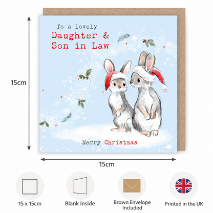 Paper Shed Daughter & Son-in-Law Christmas Card – Rabbit Couple