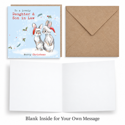 Paper Shed Daughter & Son-in-Law Christmas Card – Rabbit Couple