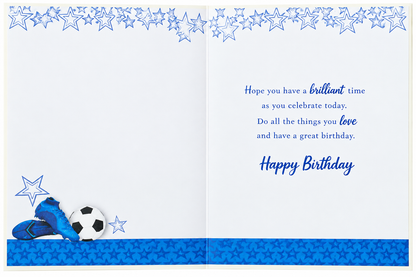 Inside verse of grandson football birthday card