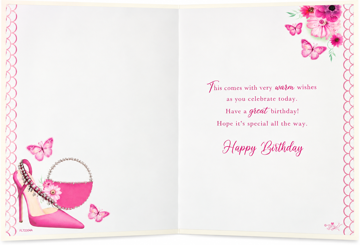 Special Granddaughter Birthday Card – Pink Floral & Gold Foil