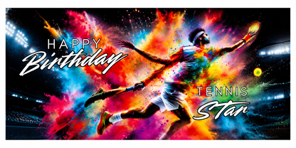 Tennis Birthday Card Eco Friendly Trifold Self Sealing Keepsake Card