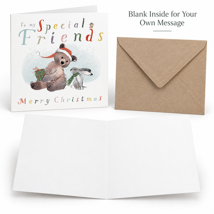 Paper Shed Special Friends Christmas Card – Bear, Hare & Mouse