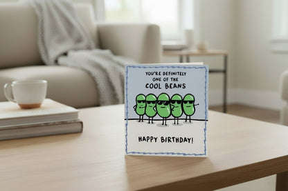 Funny Cool Beans Birthday Card | Humorous Birthday Card for Friends & Family