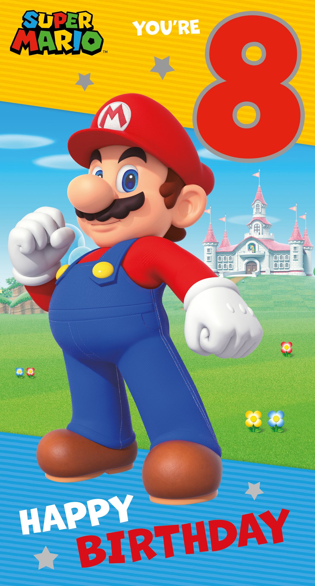 Super Mario Brothers - Age 8 - 8th Birthday Greeting Card