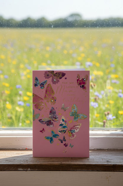Lovely Mum Birthday Card | Luxury Butterfly Birthday Card by Abacus