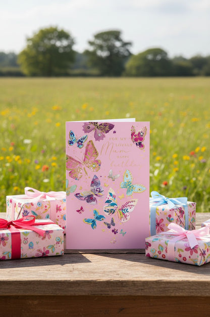 Lovely Mum Birthday Card | Luxury Butterfly Birthday Card by Abacus