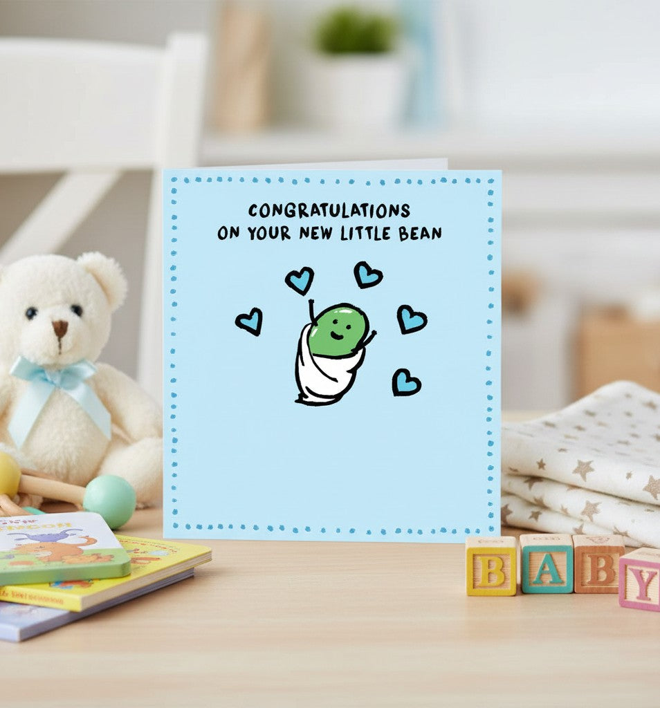 Lucilla Lavender New Baby Card | Congratulations on Your New Little Bean