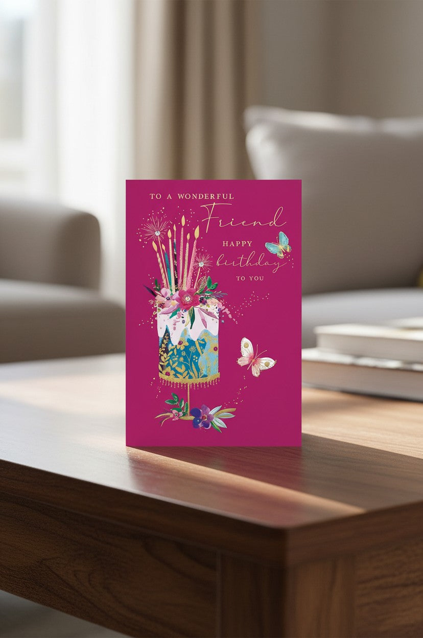 Wonderful Friend Birthday Card | Luxury Gold Foil Birthday Card by Abacus