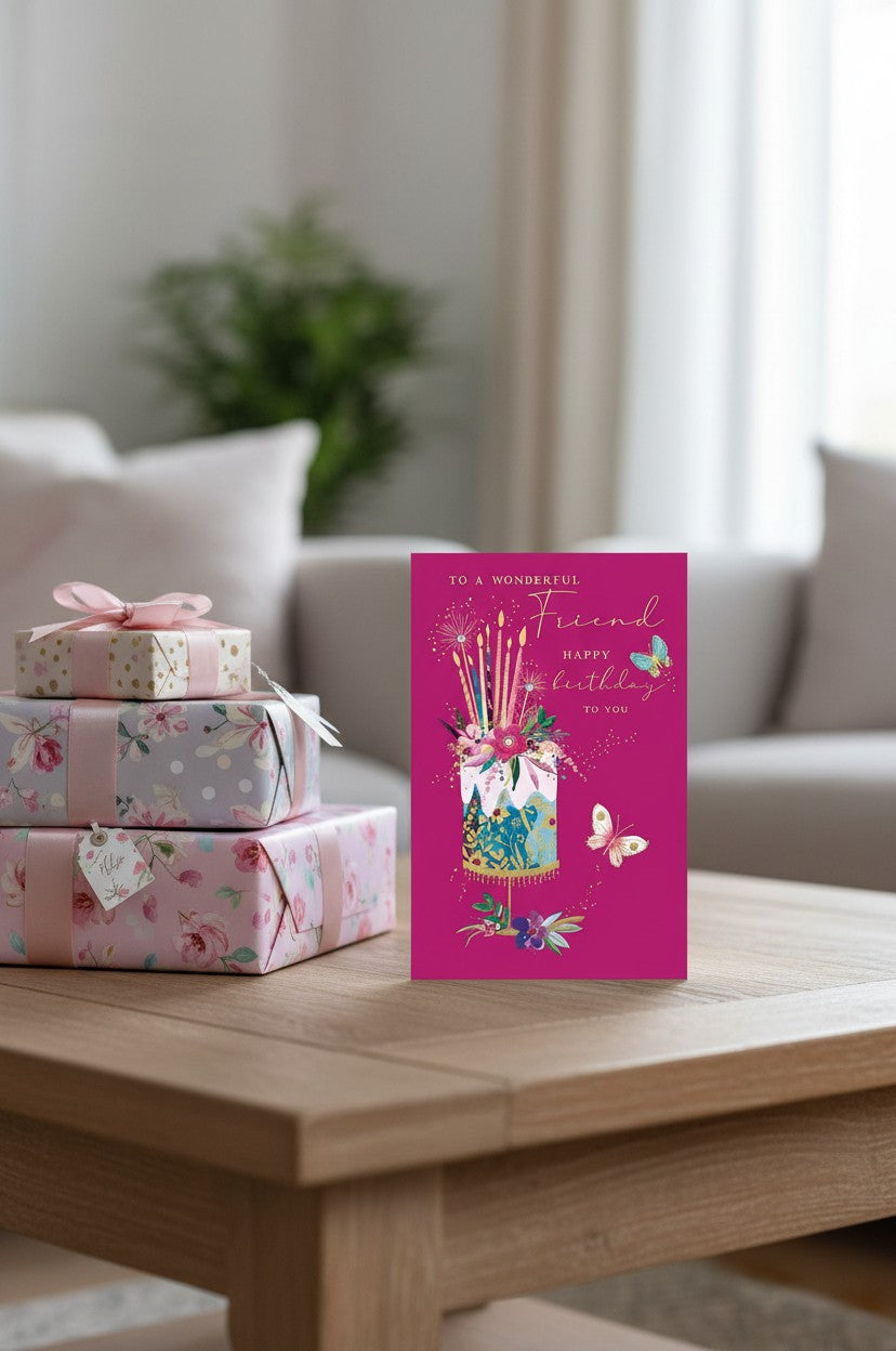 Wonderful Friend Birthday Card | Luxury Gold Foil Birthday Card by Abacus
