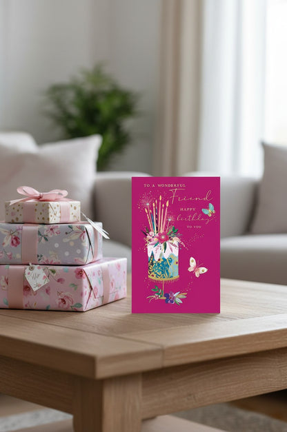 Wonderful Friend Birthday Card | Luxury Gold Foil Birthday Card by Abacus