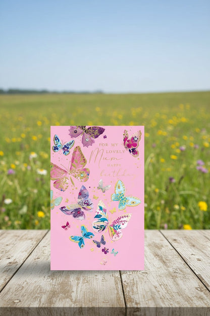 Lovely Mum Birthday Card | Luxury Butterfly Birthday Card by Abacus
