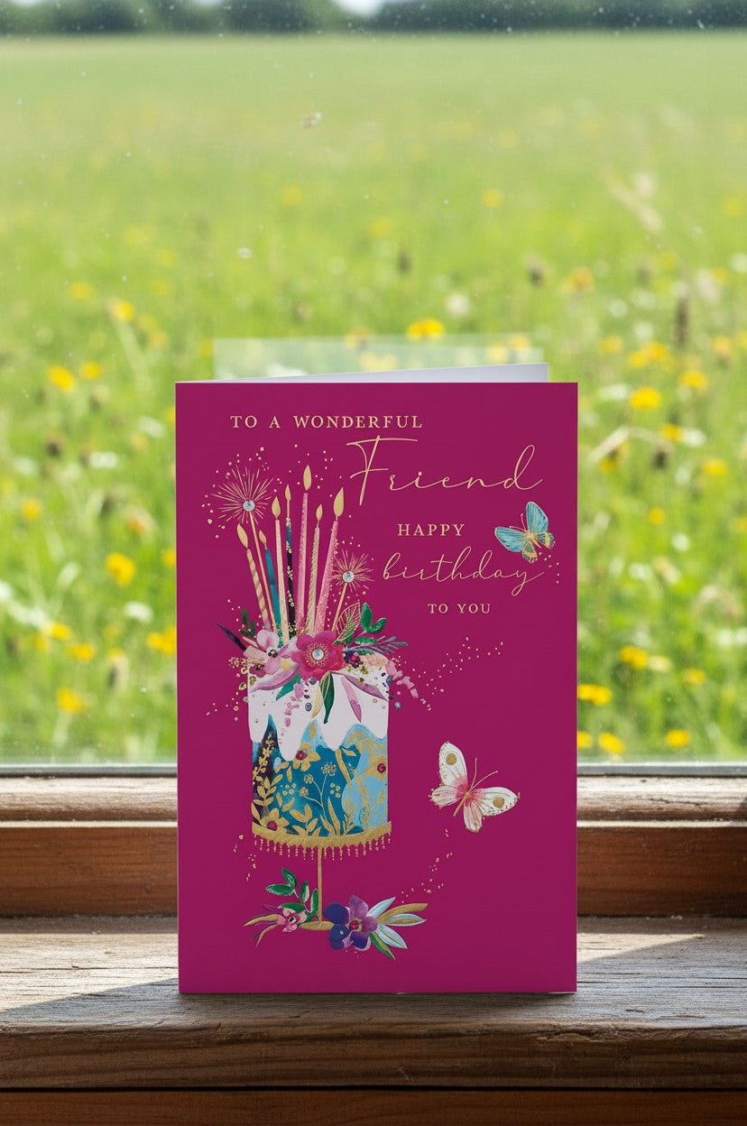 Wonderful Friend Birthday Card | Luxury Gold Foil Birthday Card by Abacus