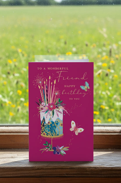Wonderful Friend Birthday Card | Luxury Gold Foil Birthday Card by Abacus