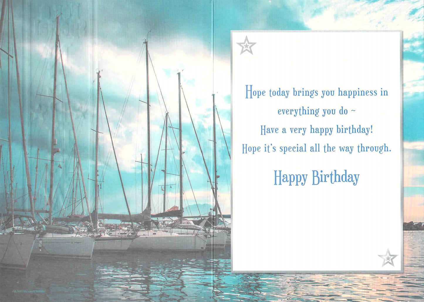 Special Nephew Birthday Card – Marina Boats Design with Silver Foil