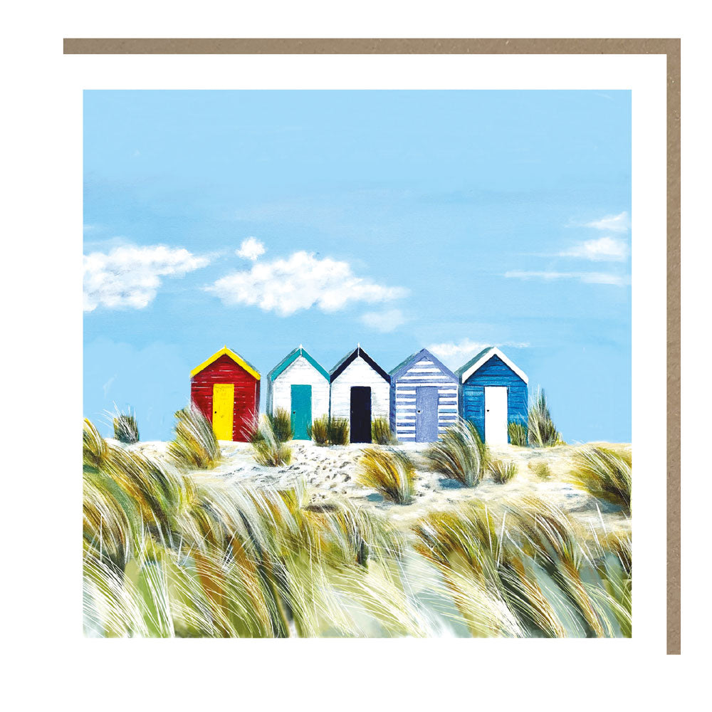 Beach Huts Blank Greeting Card – Tracks Pankhurst Gallery PH056