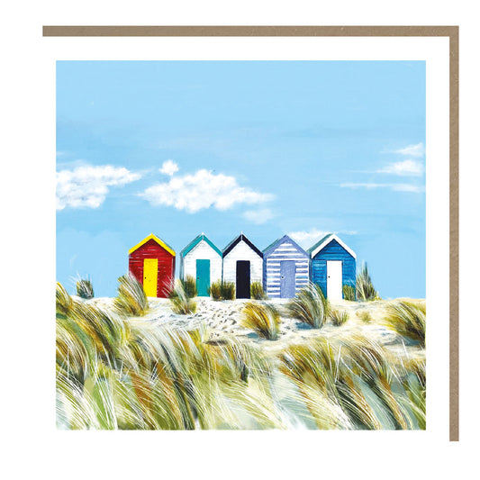 Beach Huts Blank Greeting Card – Tracks Pankhurst Gallery PH056