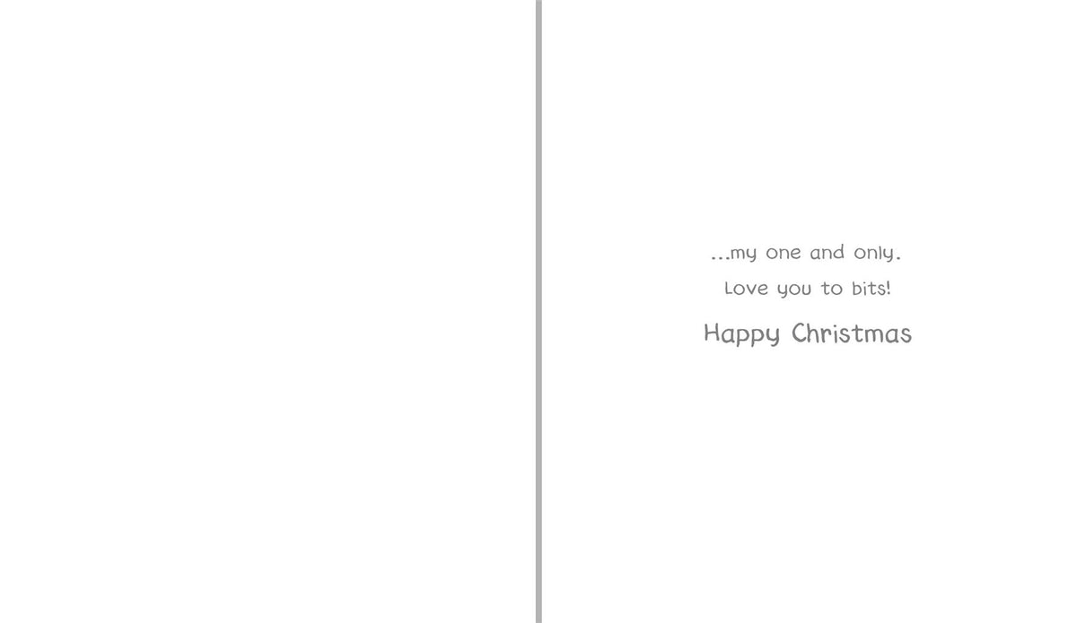 Inside of Paperlink husband Christmas card with loving Christmas verse