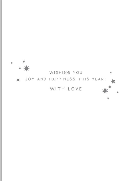 Inside verse of Paperlink New Year card: Wishing you joy and happiness this year! With love