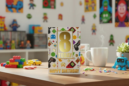 8th Birthday Card – Gaming 8 Today Children’s Birthday Card