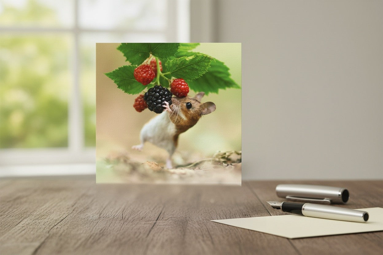 Abacus Wood Mouse Blank Greeting Card | Nature Tales Wildlife Card