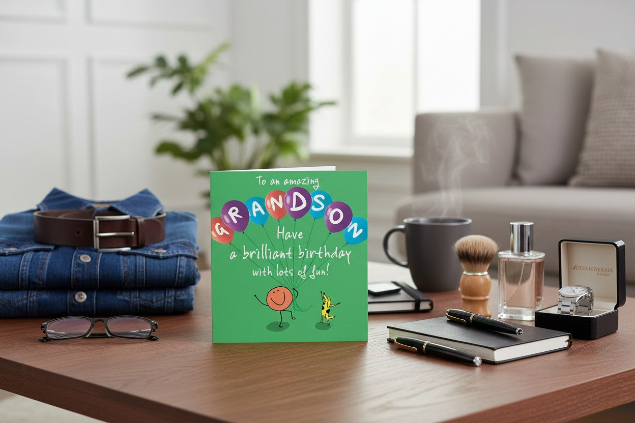 Grandson Birthday Card | Colourful Happy Birthday Card for an Amazing Grandson