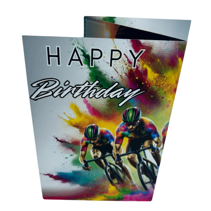 Bare Cards Cycling Birthday Card – Trifold Keepsake Card & Gift In One