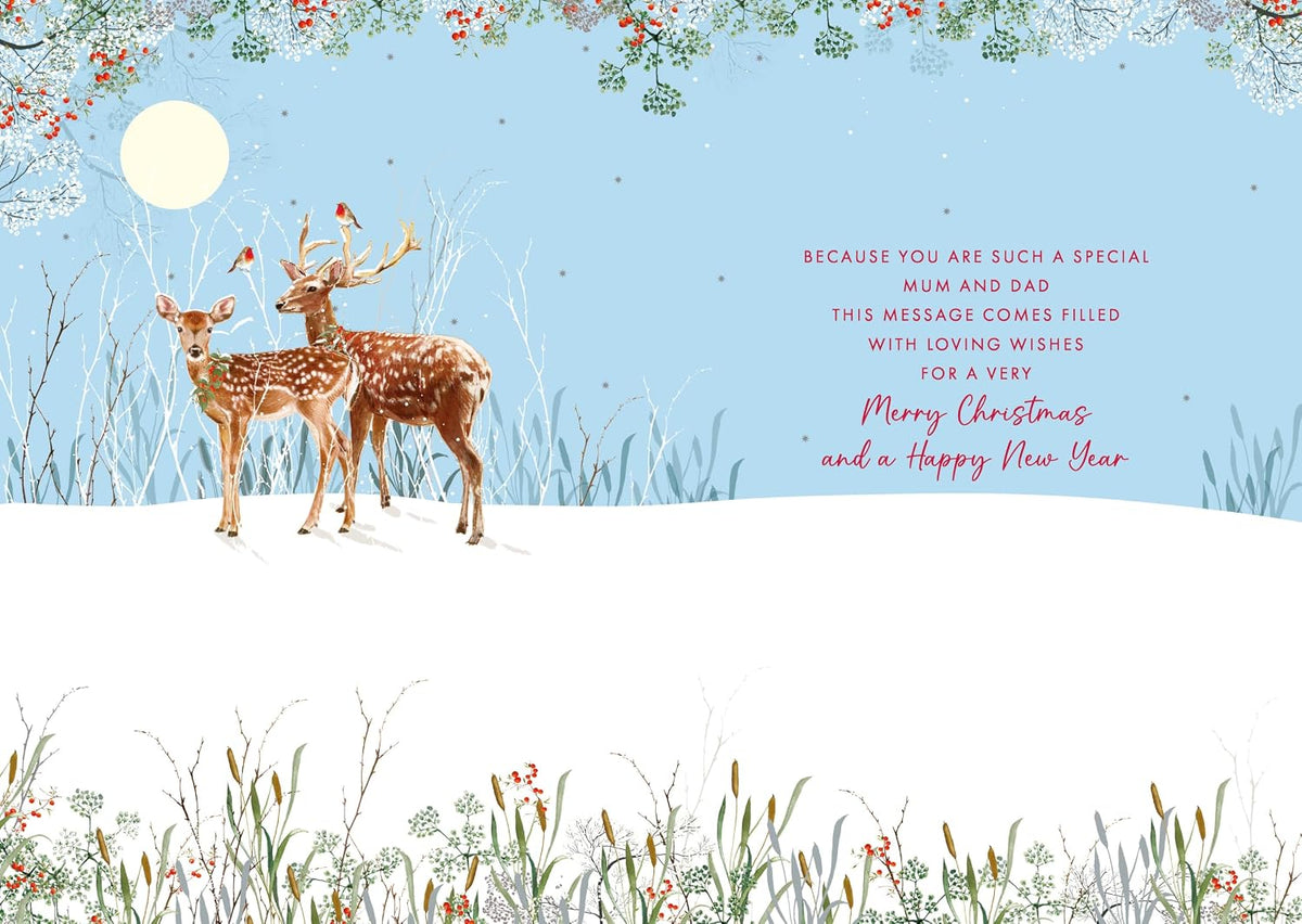 Inside verse of Nigel Quiney Mum and Dad Christmas card