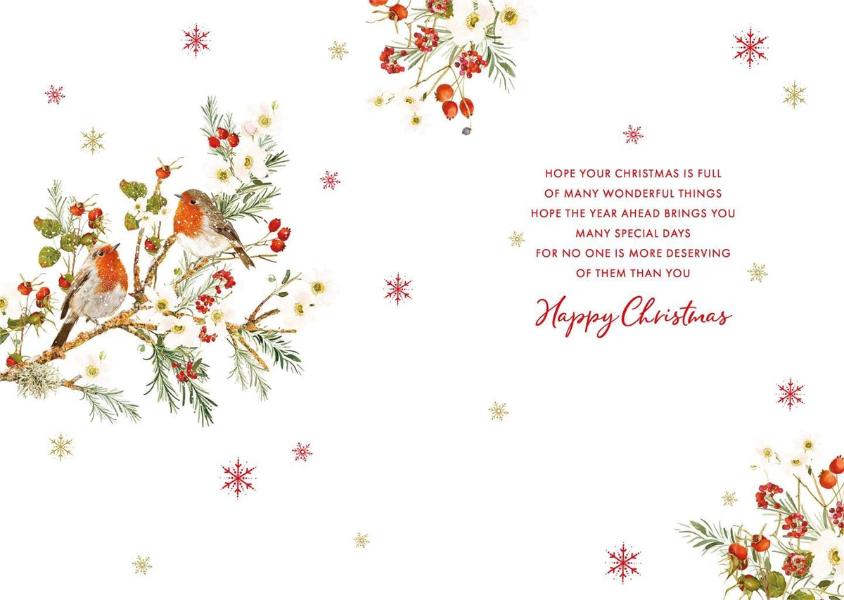 Inside Christmas greeting verse on Nigel Quiney Mum card