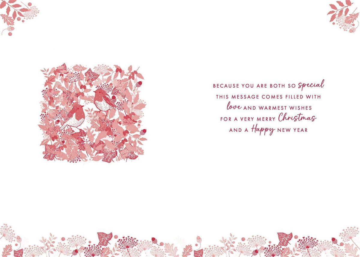Inside greeting and Christmas verse for Son and Daughter-in-Law