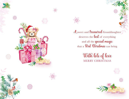 Inside verse of Nigel Quiney granddaughter first Christmas card