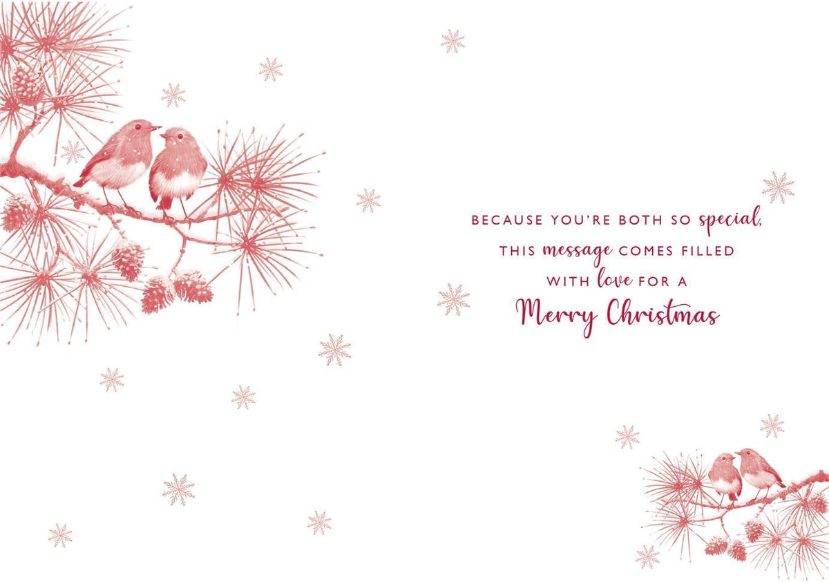 Inside of Auntie and Uncle Christmas card with printed Christmas verse