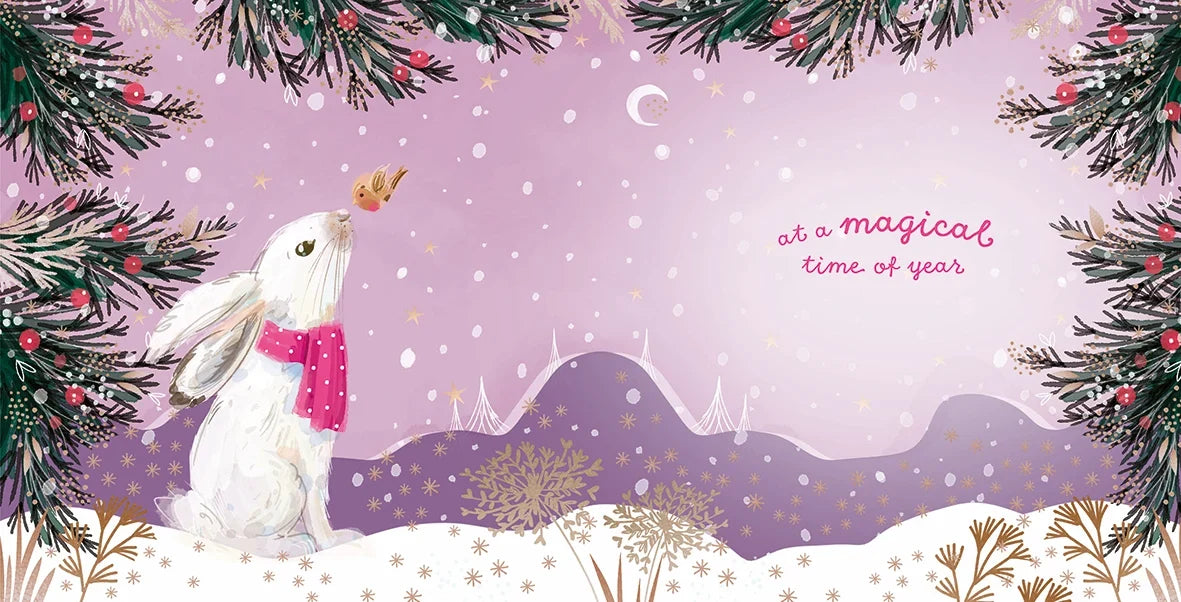 Inside of Special Daughter Christmas card with wording at a magical time of year