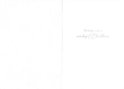 Inside of Abacus Daughter Christmas card with message Wishing you a wonderful Christmas