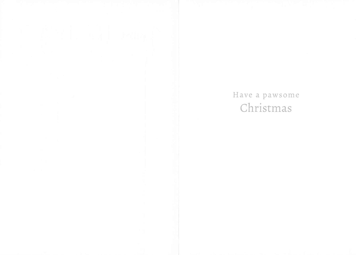 Inside of Abacus From the Dog Christmas card with message Have a pawsome Christmas