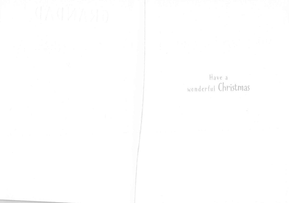 Inside of Abacus Grandad Christmas card with message Have a wonderful Christmas