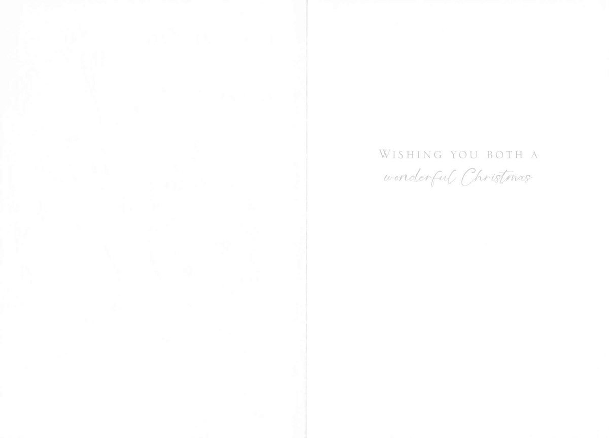 Inside of Abacus Grandma and Grandad Christmas card with message Wishing you both a wonderful Christmas