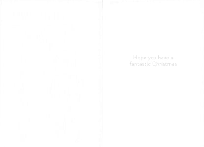 Inside of Abacus Son Christmas card with message Hope you have a fantastic Christmas
