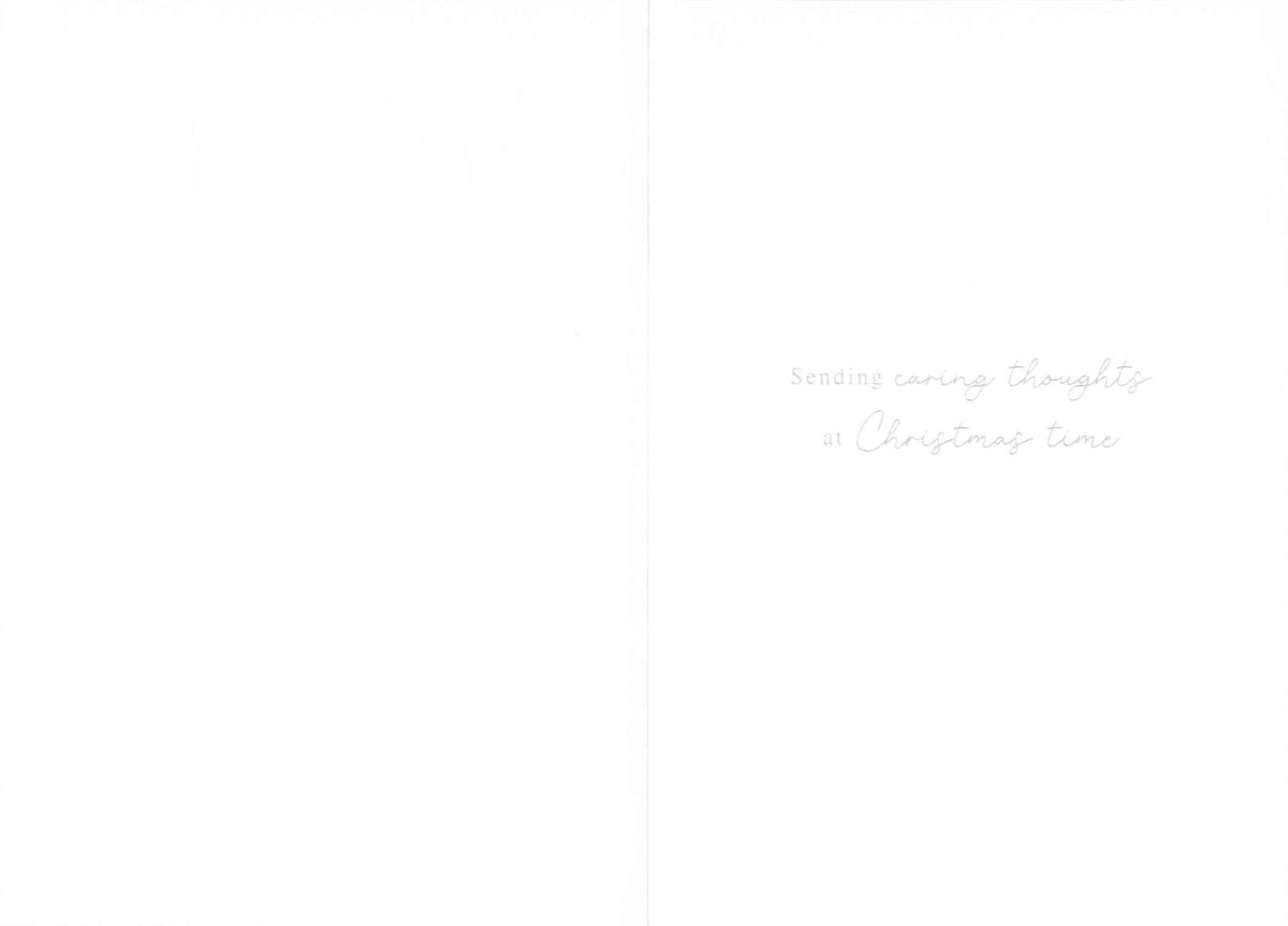 Inside of Abacus Thinking of You Christmas card with message Sending caring thoughts at Christmas time