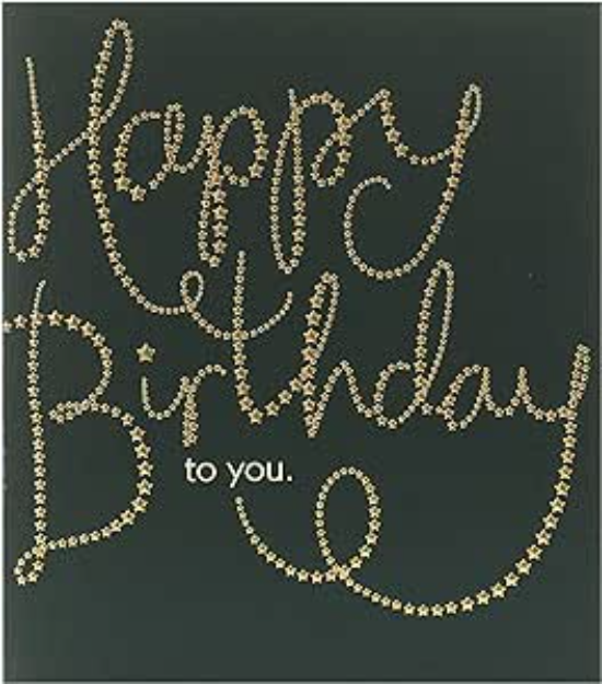 Ha\ppy Birthday Greeting Card - Gold Foil Dots & Stars