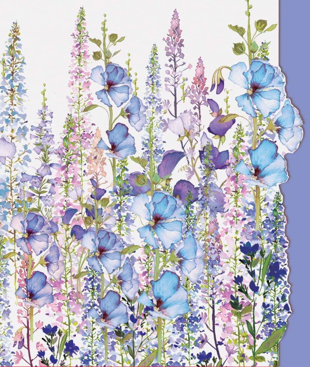 Nigel Quiney Floral Blank Card for Her – Blue & Lilac Flowers