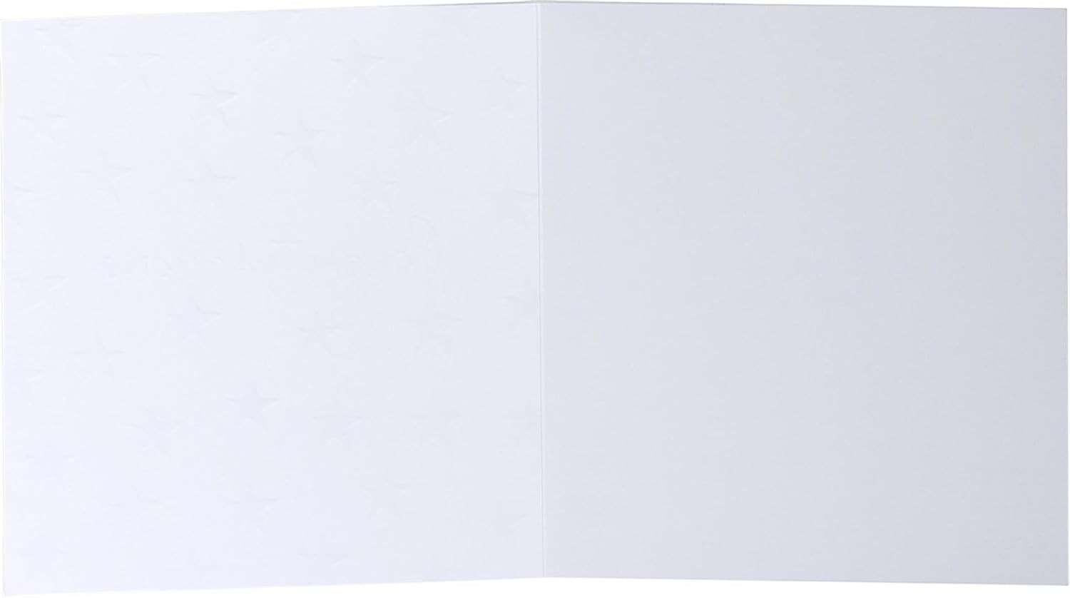 Made To Be Treasured congratulations card with colourful embossed stars on the front, blank inside.