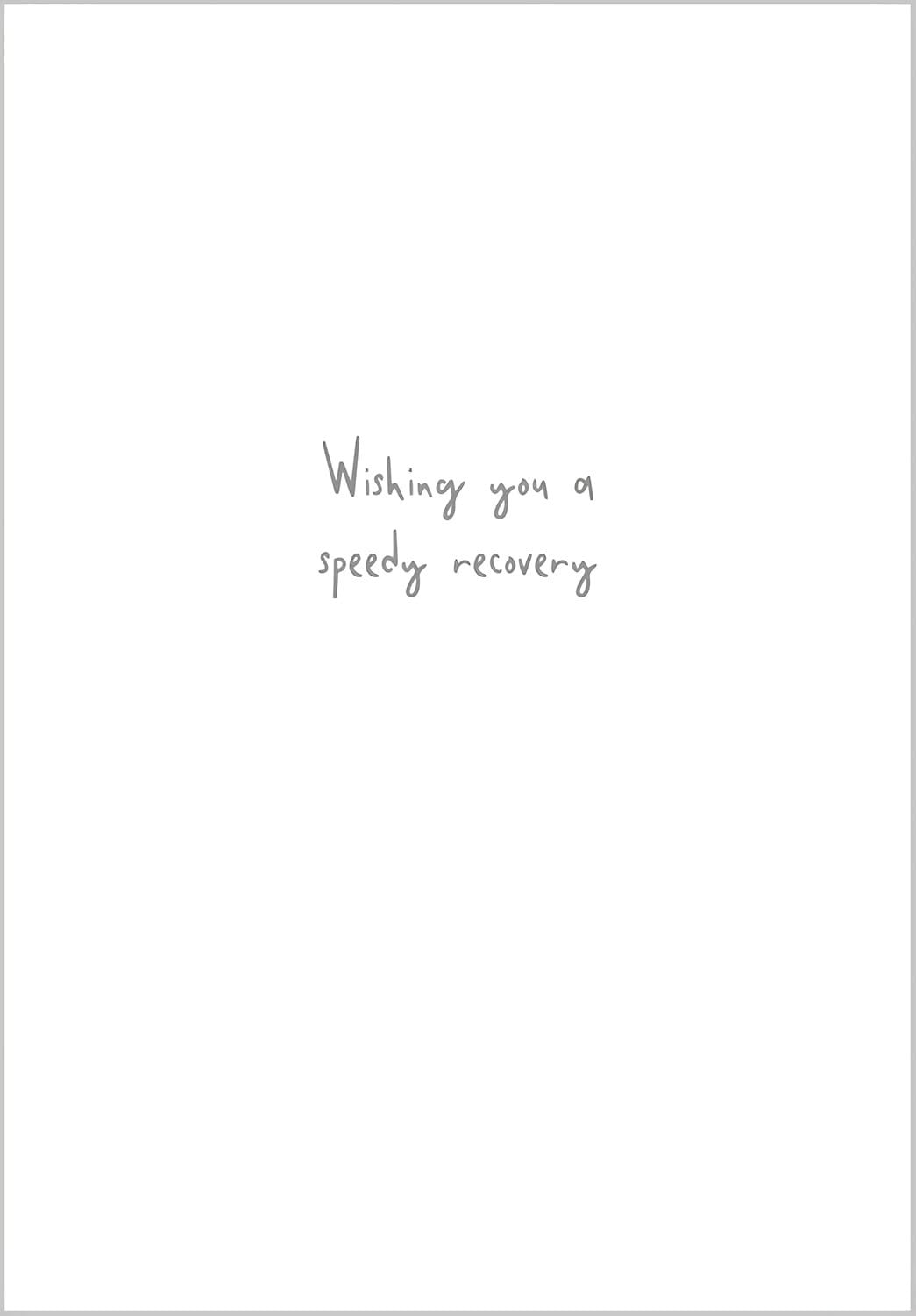 Made To Be Treasured get well soon card with handwritten text "Wishing you a speedy recovery" on a white background.